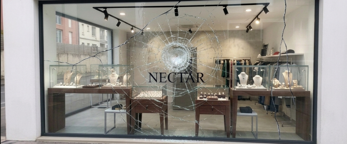 Vitrine fracturée