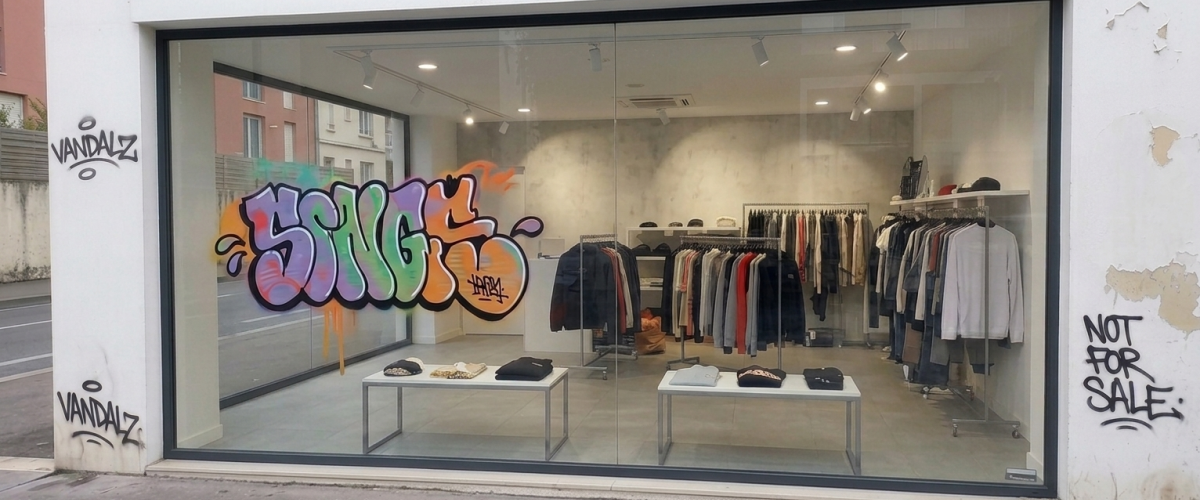 graffitis vitrine